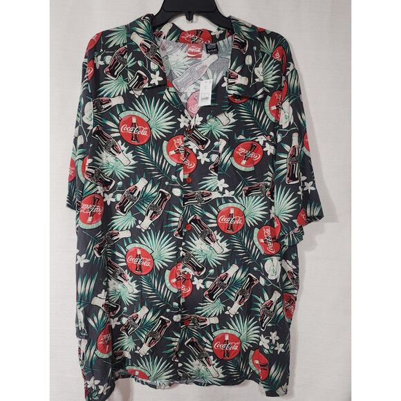 Coca cola collared button down short sleeve shirt size XL - Picture 1 of 6